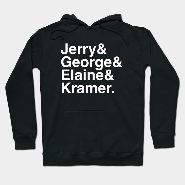 Seinfeld - Jerry & George & Elaine & Kramer. (White) Hoodie by foozler